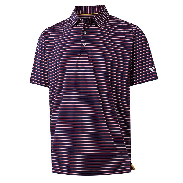 M MAELREG Boys' Polo Shirt Striped Short Sleeve Moisture Wicking Performance Stretch Active Casual Collared Kids Golf Shirt