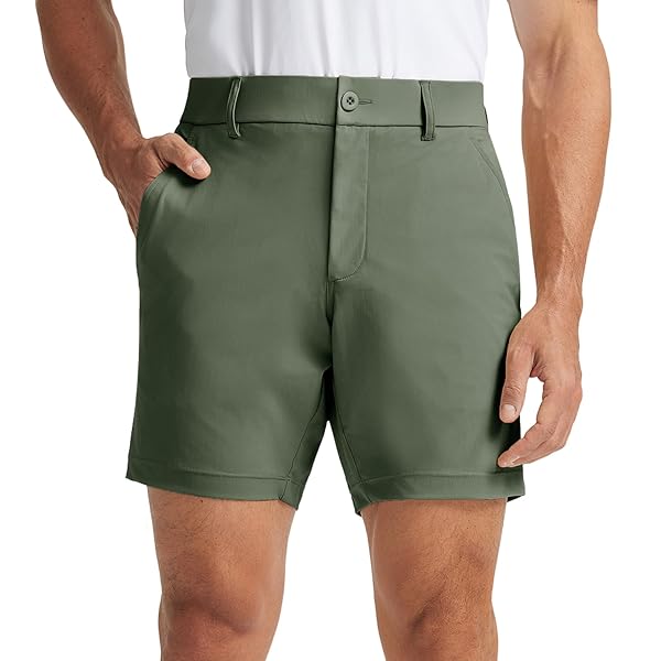 M MAELREG Men's Golf Shorts Flat Front 7" Lightweight Stretch Quick Dry Dress Work Mens Casual Shorts with 4 Pockets