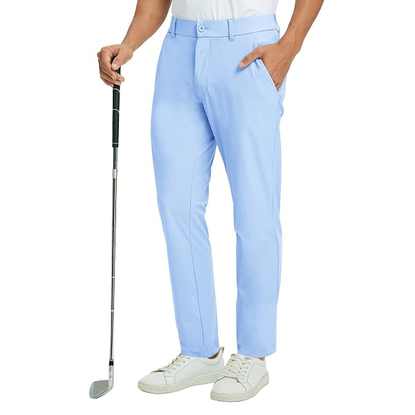 M MAELREG Mens Golf Pants Stretch Classic Fit Quick Dry Lightweight Casual Work Dress Trousers with Pockets