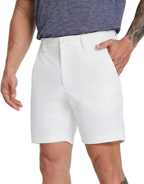 M MAELREG Men's Golf Shorts with 8 Pockets 7" Inseam Water Resistant Quick Dry Flat Front Dress Shorts for Casual Work Travel