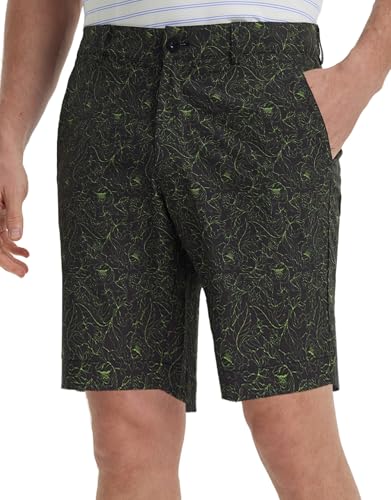 M MAELREG Golf Shorts Men Print Quick Dry 9" Stretch Lightweight Water-Resistant Flex Flat Front Fashion Mens Shorts Casual