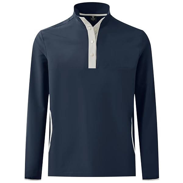 M MAELREG Mens Half Button Golf Pullover for Men with Pockets Mock Neck Sports Dry Fit Lightweight Long Sleeve Mens Pullover