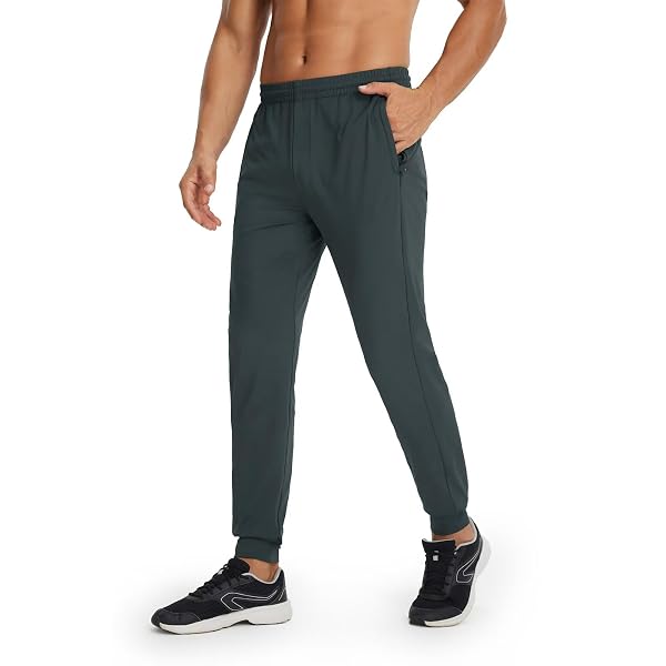 M MAELREG Mens Joggers with Zipper Pockets Athletic Sweatpants Traning Track Pants Mens Golf Joggers Running Workout