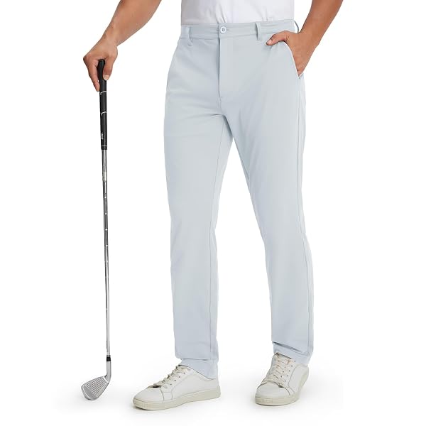 M MAELREG Golf Mens Stretch Pants with Pockets - 30"/32"/34" Quick Dry Lightweight Casual Comfy Work Mens Dress Pants