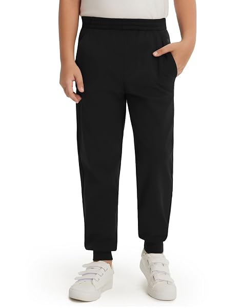 M MAELREG Boys Fleece Sweatpants Stretch Water Resistant Golf Joggers for Boys with Zipper Pockets Athletic Track Pants