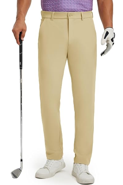 M MAELREG Men's Golf Pants Quick Dry Lightweight 30/32/34 Stretch Work Dress Casual Trousers with 4 Pockets Golf Pants Men