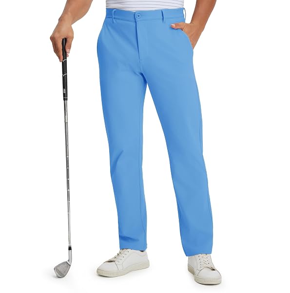 M MAELREG Fleece Lined Mens Golf Pants Cold Weather Winter Warm-up Thermal Insulated Stretch Slim Fit Dress Pant