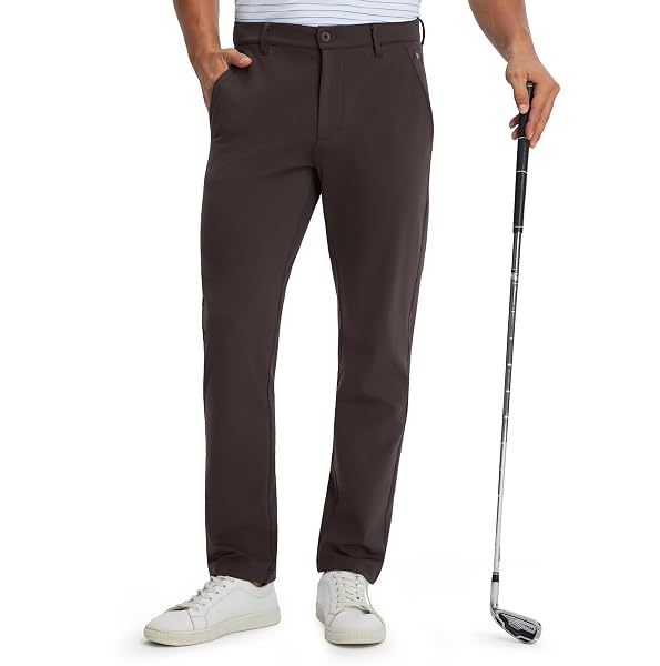 M MAELREG Fleece Lined Mens Golf Pants Cold Weather Winter Warm-up Thermal Insulated Stretch Slim Fit Dress Pant