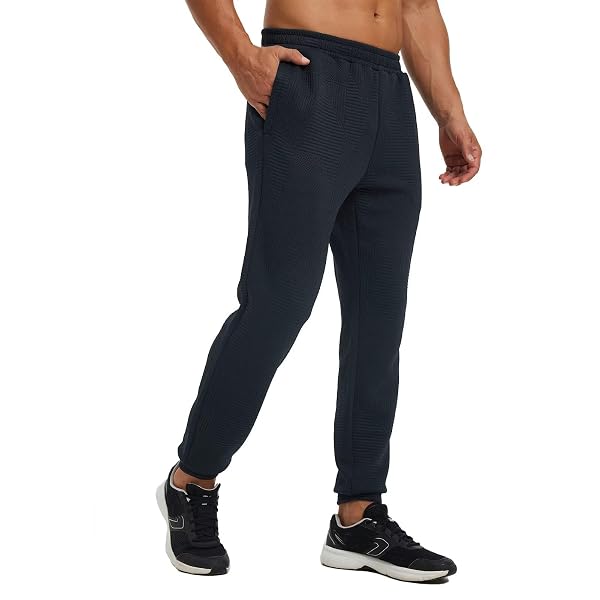M MAELREG Mens Joggers with 4 Zipper Pockets Moisture Wicking Winter Heather Casual Athletic Joggers Sweatpants for Men
