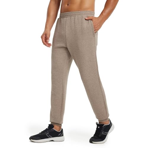 M MAELREG Mens Joggers with 4 Zipper Pockets Moisture Wicking Winter Heather Casual Athletic Joggers Sweatpants for Men