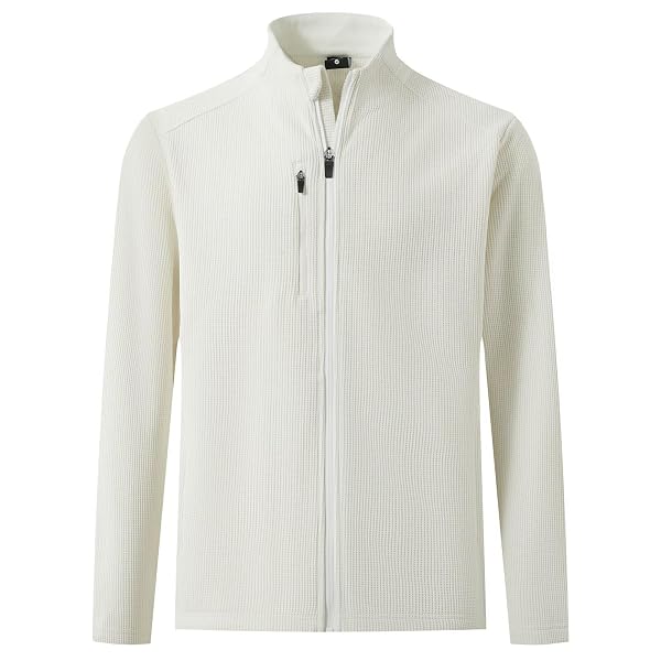 M MAELREG Mens Winter Jacket Performance Thermal Stand Collar Full Zip Textured Insulated Casual Jacket with 5 Pockets
