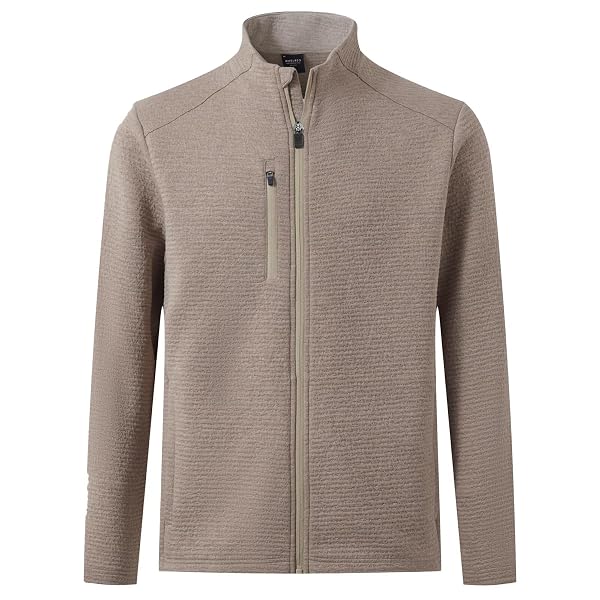 M MAELREG Mens Winter Jacket Performance Thermal Stand Collar Full Zip Textured Insulated Casual Jacket with 5 Pockets