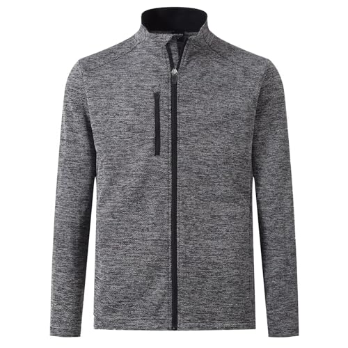 M MAELREG Mens Winter Jacket Performance Thermal Stand Collar Full Zip Textured Insulated Casual Jacket with 5 Pockets