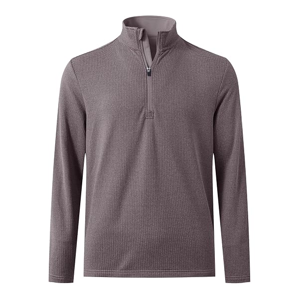 M MAELREG Mens Quarter Zip Pullover Golf Casual Fleece Lined Warmth Lightweight Stretch Mock Neck 1/4 Zip Sweatshirts for Men
