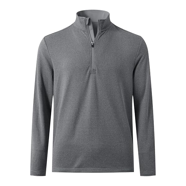 M MAELREG Mens Quarter Zip Pullover Golf Casual Fleece Lined Warmth Lightweight Stretch Mock Neck 1/4 Zip Sweatshirts for Men