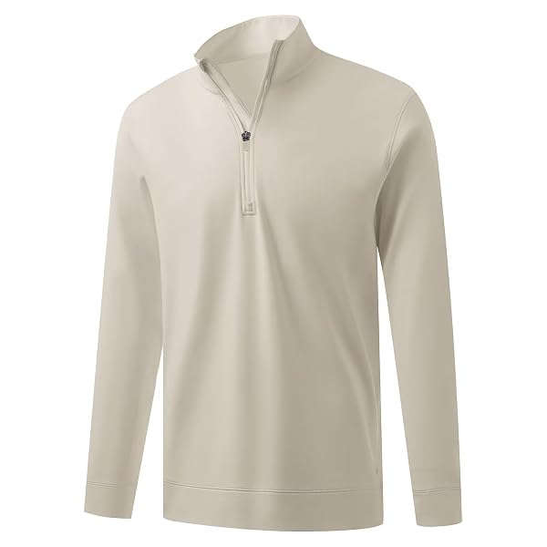M MAELREG Mens Quarter Zip Pullover Fleece Lined Mock Neck Long Sleeve Golf Pullovers 1/4 Zip Thermal Sweatshirt for Men