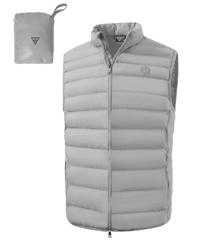 M MAELREG Mens Puffer Vest Lightweight Packable Windproof Insulated Outerwear Warm Winter Zip Pocket Golf Sleeveless Jacket