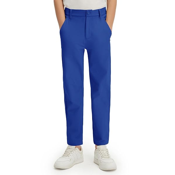 M MAELREG Young Golf Boys Uniform Pants Casual Stretch Water-Resistant Winter Fleece Kids Toddler Boy Pants with Pockets