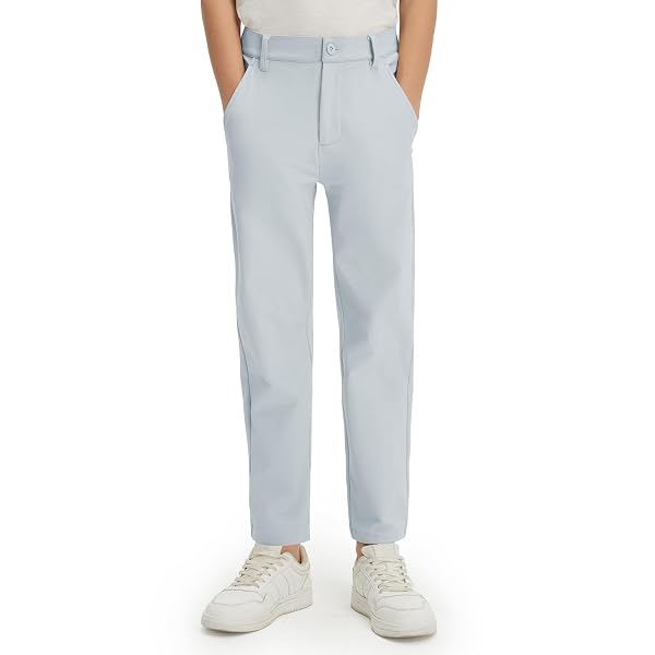 M MAELREG Young Golf Boys Uniform Pants Casual Stretch Water-Resistant Winter Fleece Kids Toddler Boy Pants with Pockets
