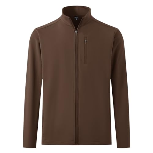 M MAELREG Mens Fleece Jacket Water Resistant Performance Casual Warm Full Zip Lightweight Winter Jacket with 5 Pockets