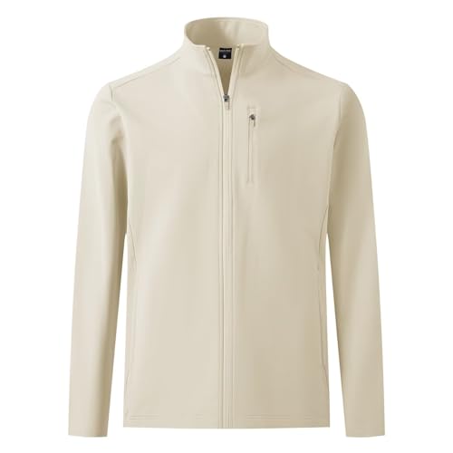 M MAELREG Mens Fleece Jacket Water Resistant Performance Casual Warm Full Zip Lightweight Winter Jacket with 5 Pockets