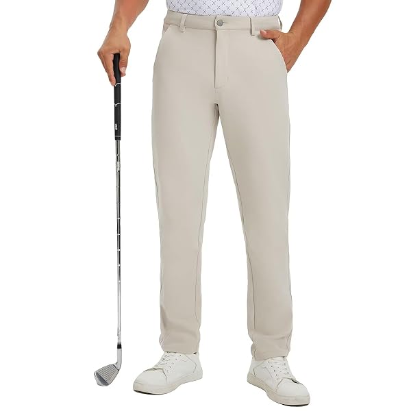 M MAELREG Golf Pants Men Classic Fit 30"/32"/34" Lightweight 5 Pockets Casual Trousers Moisture Wicking Mens Dress Pants