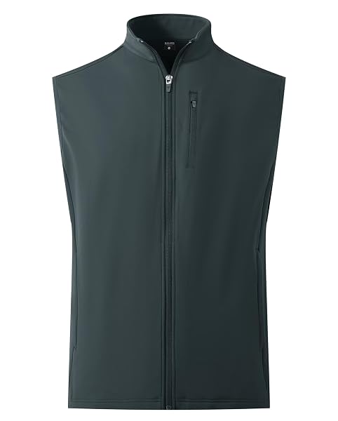 M MAELREG Men's Vest Outerwear Golf Water-Resistant Performance Lightweight Fleece Vest for Men Sleeveless Lined Midlayer