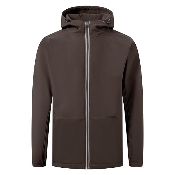 M MAELREG Men's Hooded Fleece Lined Full Zip Softshell Jacket Lightweight