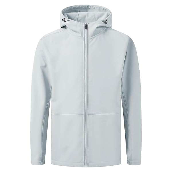 M MAELREG Men's Hooded Fleece Lined Full Zip Softshell Jacket Lightweight