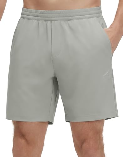 M MAELREG Men's Athletic Running Shorts Quick Dry 7" Elastic Waist Lightweight Sports Gym Workout Shorts with Zipper Pockets