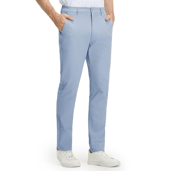 M MAELREG Men’s Stretch Cotton Blend Golf Pants – 5 Pocket Casual Dress Work Lightweight Slim Fit Mens Pant