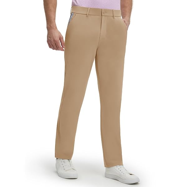 M MAELREG Mens Golf Pants Stretch Dress Casual Pants 30"/32"/34" Lightweight Quick Dry Business Slacks with 4 Pockets