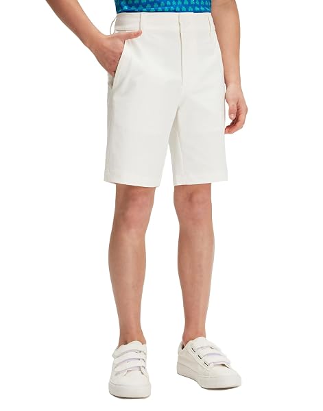 M MAELREG Boys Golf Shorts 7" Stretch Lightweight Flat Front Breathable Chino Water-Resistant Dry Fit Boys Athletic Shorts