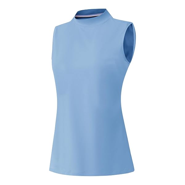 M MAELREG Women's Mock Neck Golf Tennis Tank Top Sleeveless Moisture Wicking Stretch Pull On Athletic Tops