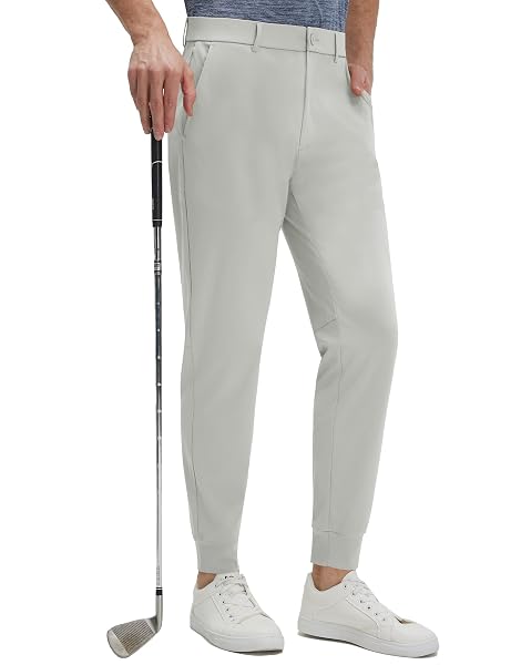 M MAELREG Men's Golf Joggers Pants with 5 Pockets Slim Fit Stretch Sweatpants with Belt Loops Travel Casual Pants for Men