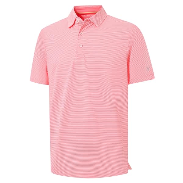 M MAELREG Men's Jacquard Stripe Golf Shirts Quick Dry Performance Short Sleeve Moisture Wicking Polo Shirt for Men