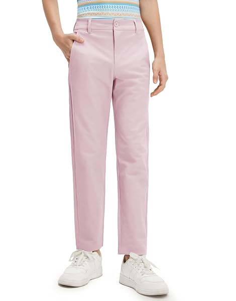 M MAELREG Boys Golf Pants Stretch Flat Front Dress Athletic Casual Youth Golf Pants School Uniform Pants with Mesh Pockets
