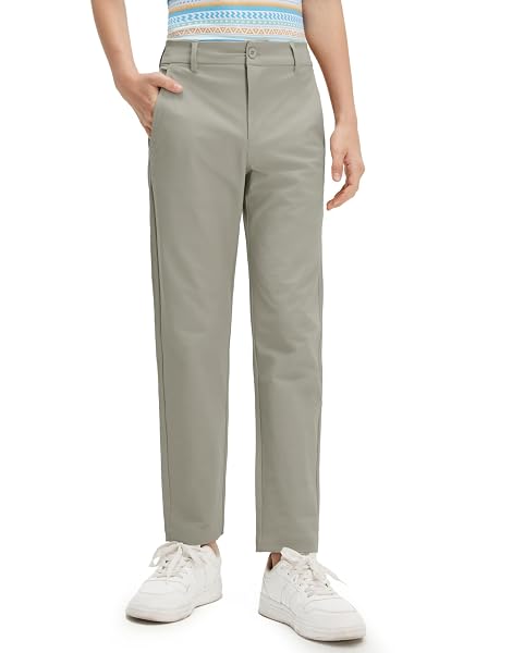 M MAELREG Boys Golf Pants Stretch Flat Front Dress Athletic Casual Youth Golf Pants School Uniform Pants with Mesh Pockets