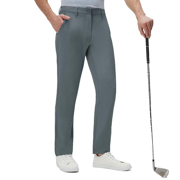 M MAELREG Mens Golf Pants Lightweight Water-Resistant Quick Dry Casual Pants 30"/32"/34" Stretch Work Dress Comfy Trousers