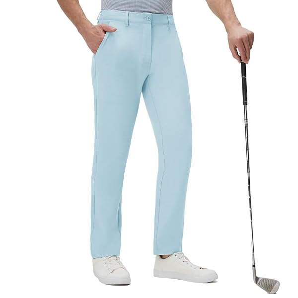 M MAELREG Mens Golf Pants Lightweight Water-Resistant Quick Dry Casual Pants 30"/32"/34" Stretch Work Dress Comfy Trousers