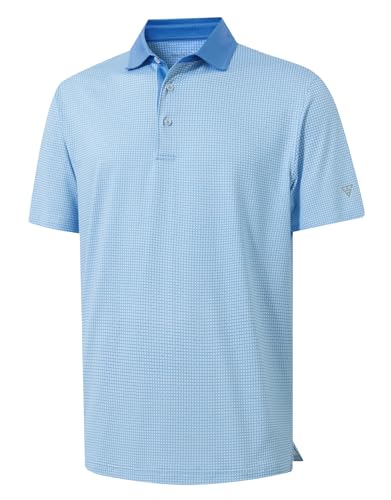 M MAELREG Golf Shirts for Men Short Sleeve Print Patterns Moisture Wicking Performance Lightweight Collared Mens Polo Shirts