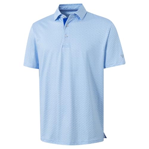 M MAELREG Mens Golf Shirt Print Performance Moisture Wicking Dry Fit Short Sleeve Casual Collared Polo Shirts for Men