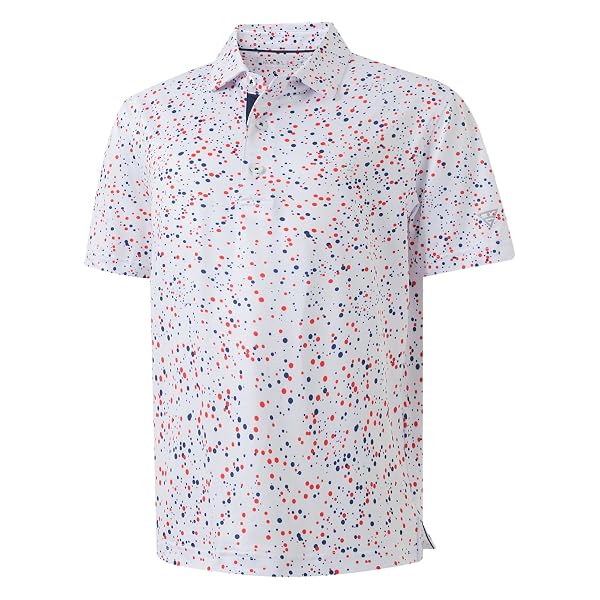 M MAELREG Boys Polo Shirts Funny Print Stretch Lightweight Short Sleeve Casual Collared Golf Shirts for Boys with 3 Button
