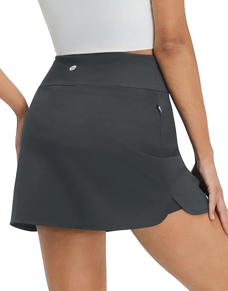 M MAELREG Womens Tennis Skirt High Waisted Athletic Mini Lined A Line Skort with 3 Pockets Nylon Stretchy Workout Golf Skirt