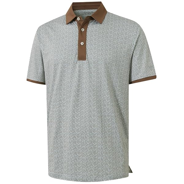 M MAELREG Golf Polo Shirts for Men Dry Fit Performance Lightweight Printing Contrast Collar Mens Golf Shirts Short Sleeve