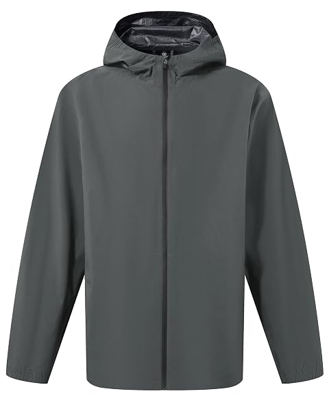 M MAELREG Mens Rain Jacket Waterproof with Hood Lightweight Soft Shell Windbreaker Rain Coat for Golf Cycling Hiking