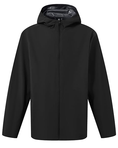 M MAELREG Mens Rain Jacket Waterproof with Hood Lightweight Soft Shell Windbreaker Rain Coat for Golf Cycling Hiking