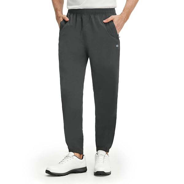 M MAELREG Mens Golf Rain Pants, Waterproof Lightweight Outdoor Hiking Jogger with Zipper Pockets