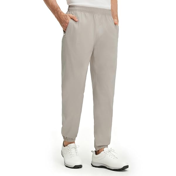 M MAELREG Mens Golf Rain Pants, Waterproof Lightweight Outdoor Hiking Jogger with Zipper Pockets