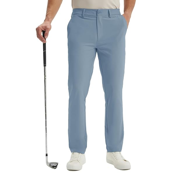 M MAELREG Mens Golf Pants with 4 Pockets - 30"/32"/34" Lightweight Water Repellent Work Dress Pants Casual Comfy Trousers